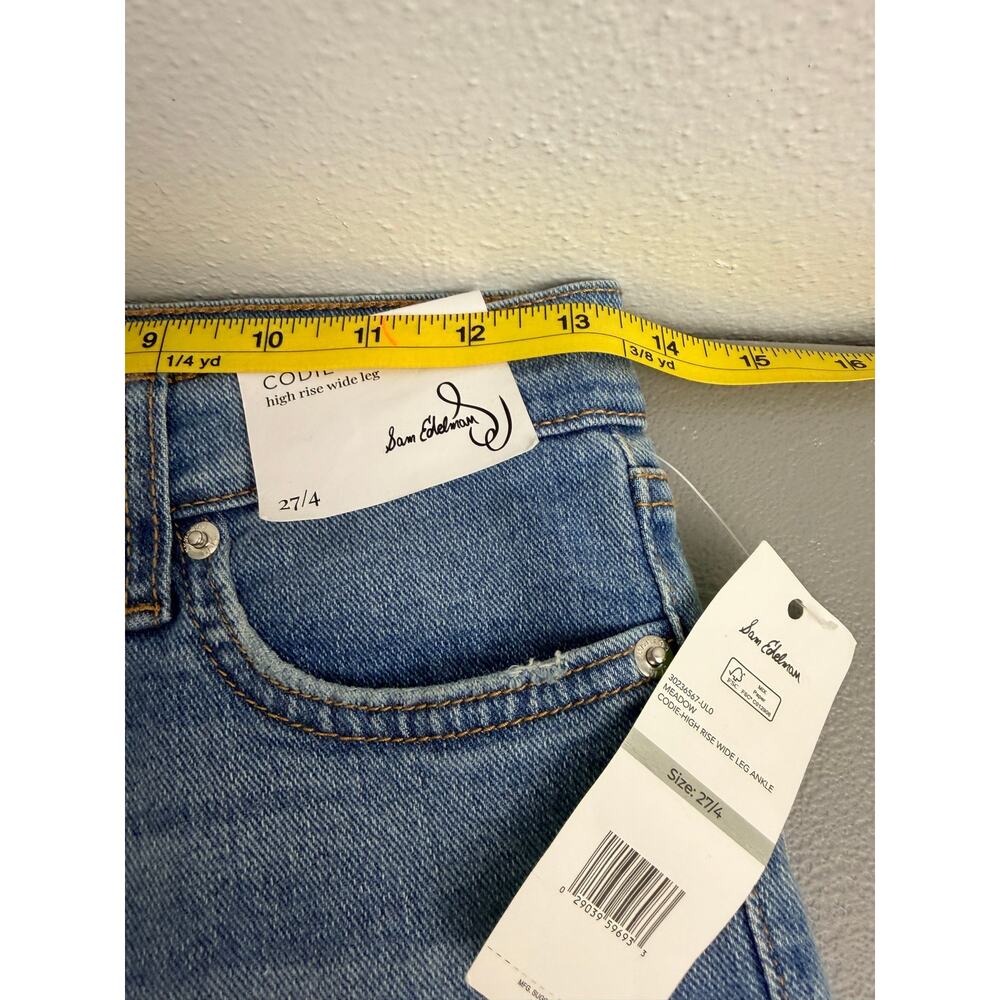 Sam Edelman Codie Wide Leg Jeans 27 High Rise Button Fly NWT - Picture 4 of 13